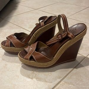 Christian Louboutin Brown/Cognac Wedges Size 41